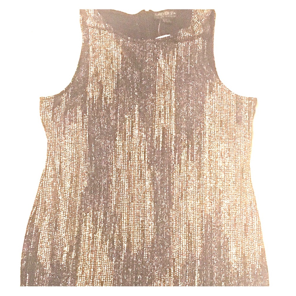 NWT Forever 21+ Black and Gold stretch dress